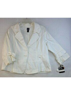 Clara Sunwoo Cropped Blazer Size XL White Fairy Minimalist Preppy Office Capsule
